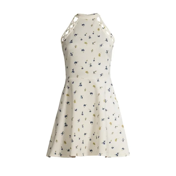 New No Boundaries Floral Spring Dress, Juniors Halter Neck Dress, Pattern dress - Picture 4 of 5